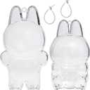 2Pcs Protective Case for L A B 2.0 Doll Display Box, Standing Case, Clear Display Case with Keychain(No Doll, Standing+Sitting)