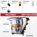 Halogen OEM Style Chrome Bezel Headlight Assembly Compatible with 2021-2023 Ford F150 F-150 XL/XLT Left Driver Side ML3Z-13008-K FO2503409