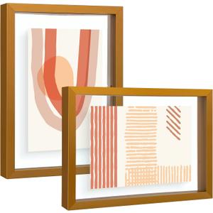 Frametory, 5x7 Floating Picture Frame - Metal Photo Frame - Real Glass - for Wall Mount or Tabletop Display (Bronze, 2 Pack) Frametory, 5x7 Floating Picture Frame - Metal Photo Frame - Real Glass - for Wall Mount or Tabletop Display (Bronze, 2 Pack)