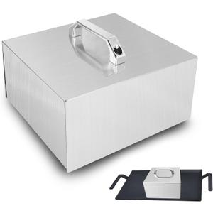 8.67" Square Griddle Lid Compatible with Made in Carbon Steel Griddles, Heavy-duty Thickened 430 Stainless Steel, Heat-Trapping Design, Safe Use Up to 1000, Grill Basting Cover, Brushed Finish