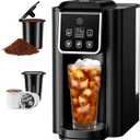 SHARDOR Single Serve Coffee Maker 2.0, Hot and Iced Coffee Machine for K Cup Pods & Ground Coffee, 6 to 14 oz Brew Sizes, 50 oz Removable Water Tank, Bold Brew Setting, Stainless Steel, Black