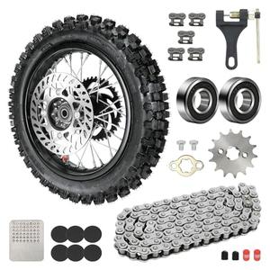 XIKOBY 12'' Rear Wheel 80/100-12 3.00-12 Dirt Bike Tire and Inner Tube Assembly for 110cc 125cc SSR SR125 CRF110F CRF70 KLX110 KX65 PW80 TTR110 TTR90 YZ60 with Brake Rotor 428 41T Chain Sprocket