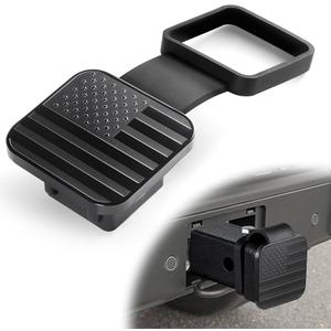 UYYE 2 Inch Rubber Trailer Hitch Cover, American Flag Rubber Tow Tube Cover Plug Cap, Car Exterior Accessories Fits for Most Vehicles Hitch Receivers, Hitch Cover Tube Plug Cap (Black)