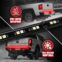 OPT7 Redline Parlux 60" Aluminum Truck Tailgate Light Bar w/Flash Red Turn - Rigid 2-Section Single Row LED Strip, Dynamic Taillight w/White Reverse, Red Running - Fits F150, Silverado, Sierra, Ram