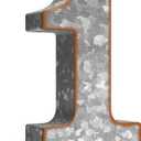 CraftyCrocodile 7" Galvanized Metal Numbers for Wall Decor - 3D Number 1 for Hanging & Free Standing - Decorative Rustic Table Numbers for the Living Room, Bedroom, Kitchen