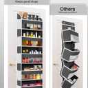 TAHAVICE 1 Pack Over The Door Organizer Storage, Hanging Organizer Closet with 5 Large Pockets 10 Mesh Pockets, 44 lbs Weight Capacity, Behind Door Storage for Nursery Bedroom Bathroom (Dark Grey)