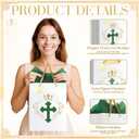 Feifeiya 12 Pcs Baptism Christening Religious Gift Bags with Cross Design, Tissue Paper for Baby Baptisms, First Communion, Christian Bible Verse 11 x8.2 x6 Gift Bag for Wedding Clergy Day(White)