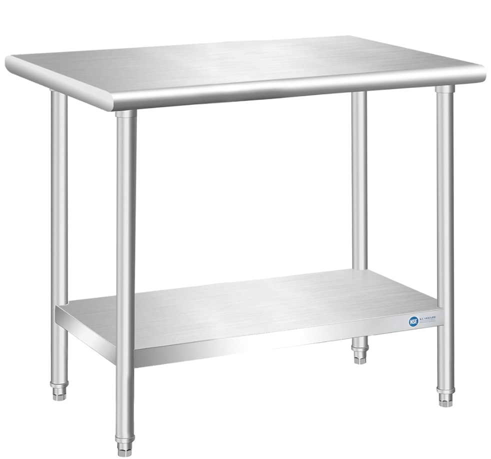 Stainless Steel Table, Metal Kitchen Prep Table 30 x 20.5 Inch