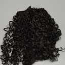 Flufymooz 4PC Clip in Hair Extensions, 14 Inch 100％ Pure Protein Silk Short Hairpiece Deep Curly Wavy Hair Extensions Clip in Natural Soft Hairpiece for Women-Dark Chocolate Brown