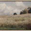 InSimSea Framed Canvas Wall Art Vintage Decor, Farmhouse Scenery Vast Field Grassland Paintings, Large Prints, Nature Landscape Hanging Wall Decoration for Living Room Bedroom Bathroom, 20"x30"