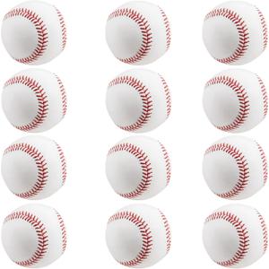 Rarapop Blank Standard Baseball Balls, Official Size 9 Inch Leather Covered Practice Baseball Training Ball for League Play, Pitching, Hitting, Batting, Fielding, Autograph