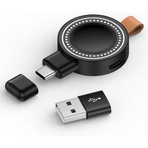 for Samsung Watch Charger for Samsung Galaxy Watch 8 7 Ultra 6 5 4 Watch8 Classic 3.5W Magnetic Portable Galaxy Smartwatch Charger USB C Smartwatch Fast Wireless Charging Travel with USB A Adapter