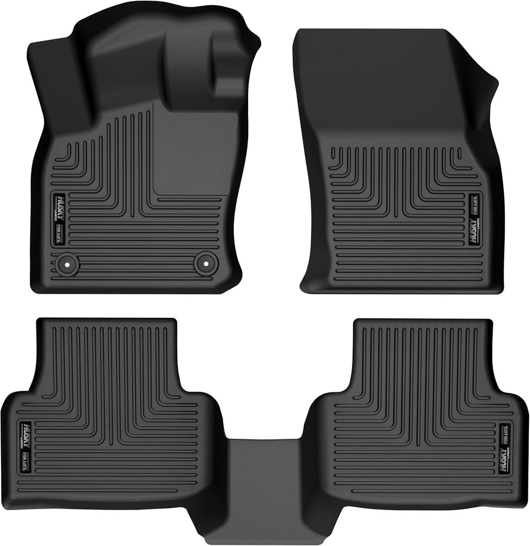 Husky Liners Weatherbeater Floor Mats | Fits 2022-2026 Volkswagen Taos | Front & 2nd Row, 3-pc Black - 95251