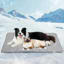 Cooling Dog Mat Q-Max>0.5 - Rapid Cooling Tech, Thin Breathable Crate Pad, Portable Washable Summer Mat, Chill Soothing Fabric - 47"x29" Extra Large Dog, Grey