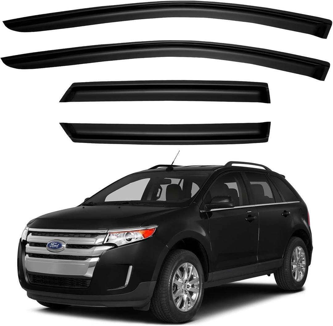 Window Visors Rain Guards for 2007-2014 Ford Edge, Out-Channel Window Vent Wind Deflectors Visors Shades for 2007-2015 Lincoln MKX
