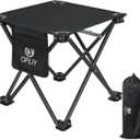 Camping Stool Upgrade Foot Stool for Camping Fishing Hiking Gardening and Beach, Camping Seat with Carry Bag (Black)