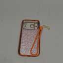 Meifigno Designed for iPhone 17 Pro Max Magnetic Case with Removable Phone Ring Stand, Glitter Card & Wrist Strap, Compatible with MagSafe, Built in Mirror, Phone Ring Holder + Case Kit, Orange