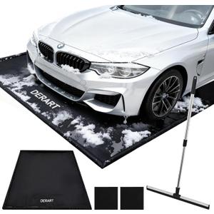 Heavy Duty Garage Floor Mat & Waterproof Drip Pan - 7'9"x18' PVC Floor Protection for Melting Snow, Oil, Mud, DIY Projects | Reinforced Edges, Lightweight, Easy Clean for Car, Truck, SUV