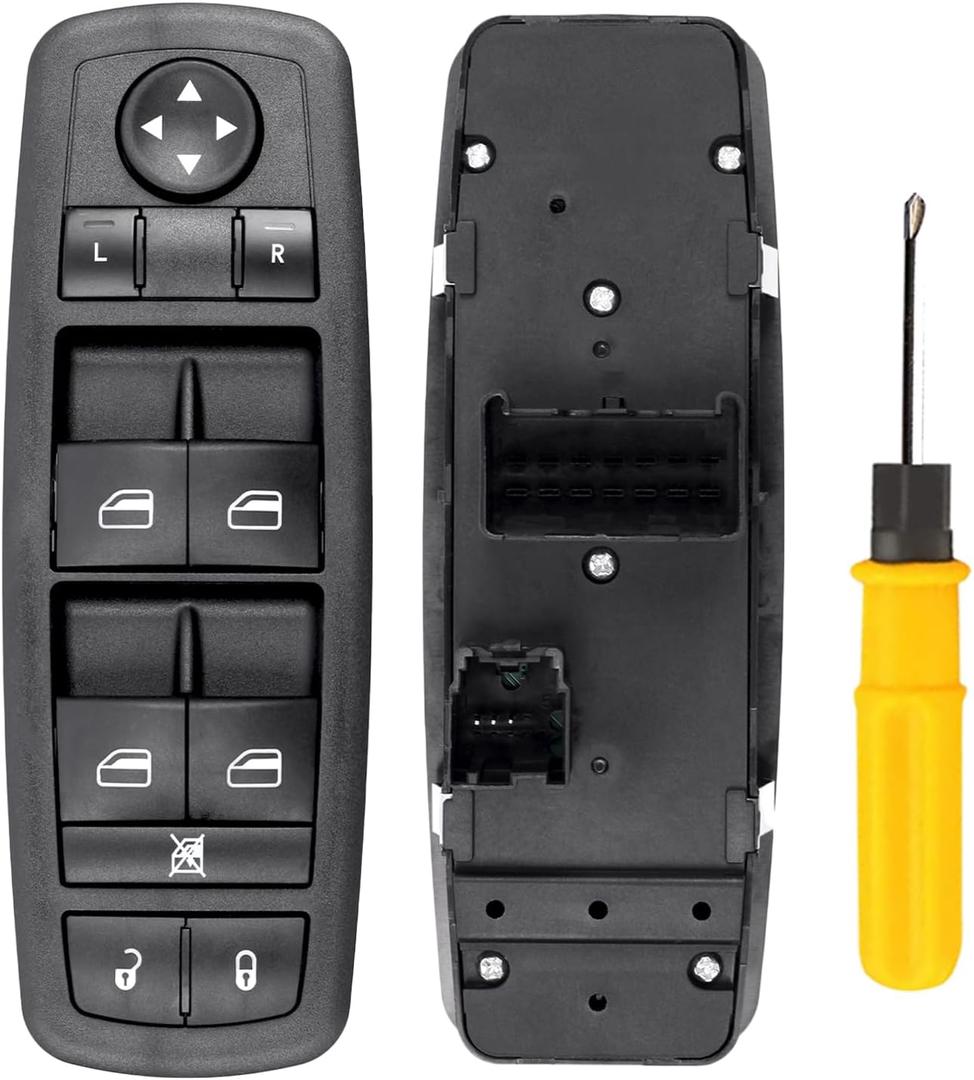 Master Power Window Switch, Driver Side 3 + 0 Pins, Replacement for 2008-2009 Chry-sler Town & Country, 2008-2009 Do-dge Grand Caravan, 4602535AC, 4602535AD, 4602535AE, 4602535AF, 4602535AG, 920-401