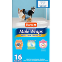 Hartz Disposable Male Dog Wraps, Size M 16 Count, Comfortable & Secure Fit, Easy to Put On