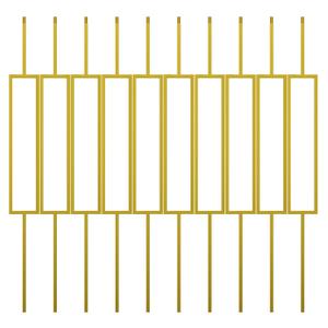 Glossy Gold Rectangle Wrought Iron Stair Balusters for Interior, 1/2" X 44" Square Metal Spindles for Stairs, Upgrade and Decorate Stairs (10)