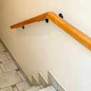 2FT Wood Stair Handrails Wall Mounted Wooden Indoor Stair Handrail Safety Non‑Slip Grab Bar for Elderly Adults Kids Fits Stairs Corridor Loft Garage Porch Toilet
