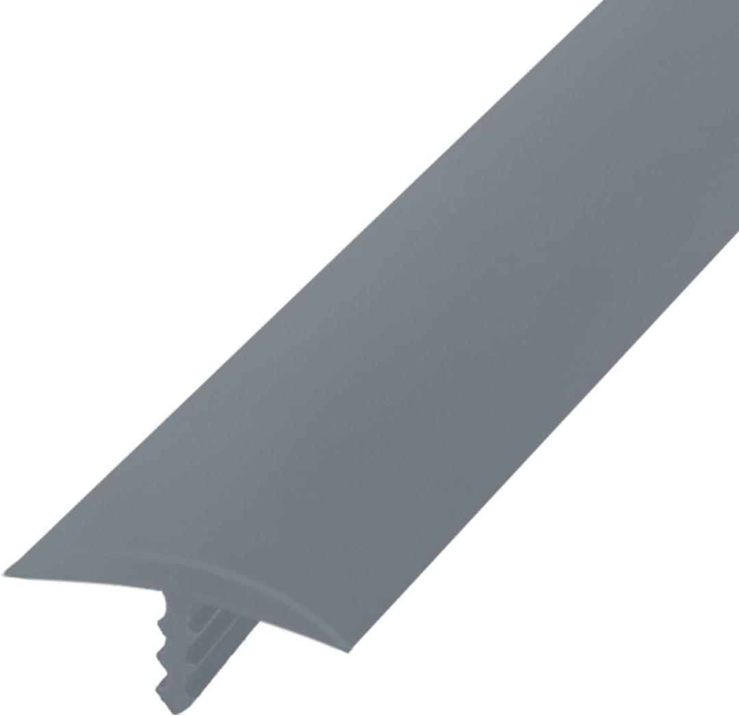T Rubber Trim Molding, Fit 3/4 inch Edge, Shelf Edging Banding, Center Barb Tee Moulding for Tables, Floor Transition Strip, Machines Decorative, Gray, 20FT