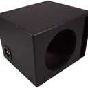 American Sound Connection Single 12" Subwoofer Universal Fit Vented Port Sub Box Speaker Enclosure - Armor Coated