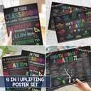 3 x BEAWART Math Posters, 4 Pack 11x17 Classroom Chart for Teacher Elementary | Supplies for Students, Decorations for Elementary, Middle, High School, Mathematics Education, Essential Signs Must Haves