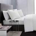 Vera Wang - King Comforter Set, Soft Cotton Bedding with Waffle Pique Texture & Smooth Cotton Percale Reverse, Medium Weight for Year-Round Comfort, 3 Piece Bed Set with Matching Pillowcases (White)