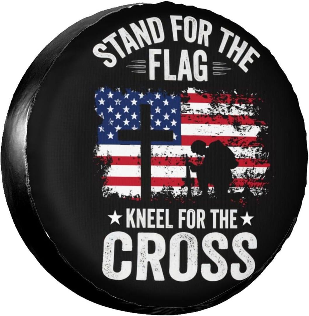 Spare Tire Cover American Flag Spare Tire Covers Weatherproof & Dustproof Wheel Protectors Universal Fit for Rv Trailer SUV Truck Camper Travel 17 Inch