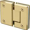 180 Degree Brass Glass Shower Door Hinges, Heavy Duty Brushed Gold Glass Door Hinge for Bathroom, 1 PCS Round Brass Shower Door Hinges for 5/16" to 1/2" Frameless Shower Door