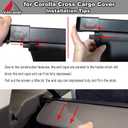 Cargo Cover for Toyota Corolla Cross 2026 Accessories 2025 2024 2023 2022, Retractable Trunk Cover luggage Security Cover Shield Shade for Corolla Cross Accessories (Not for Corolla/,Leather)