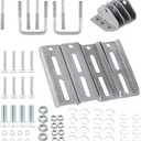 ZLY 4 PCS 8" Heavy Duty Boat Trailer Bunk Brackets,4 PCS Galvanized Swivel Top Bunk Bracket Kit for 3"x3"2"x3",1.5"x3" Boat Trailer Crossmember , Square U-Bolts,with Hardware Set