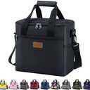Iknoe Large Cooler Bag Collapsible 24 Can Insulated Bags Leakproof Lunch Cooler Tote with Multi-Pockets for Adult Insulated Thermal Bag for Beach, Picnic, Office Work (New Black)