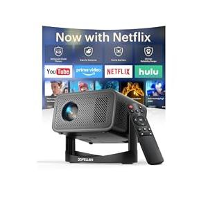 Built-in Apps & 2026 Upgraded] Mini Projector with Wifi and Bluetooth Portable, Native 1080P 4K Support Auto Keystone Movie Projector Compatible with TV Stick/ HDMI/ USB, 360° for Bedroom, Outdoor Use