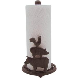 Farm Animal Paper Towel Holder, Rustic Kitchen Accessories, Freestanding Countertop Organization, 13 Inches