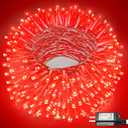66FT 200 LED Christmas Lights Outdoor, Plug in Christmas String Lights Indoor, Waterproof & 8 Modes & Timer Function, Connectable Twinkle Fairy Lights for Bedroom House Wedding Party Decor, Red