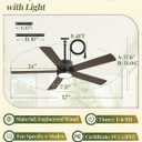 Fanbulous 52" Outdoor Ceiling Fan with Light and Remote, IP65 Waterproof, Plug-in Design with 10FT Cord, 6-Speeds, 3CCT, Hook Hanging Fan for Gazebo Patio Porch Garage Canopy(Black)