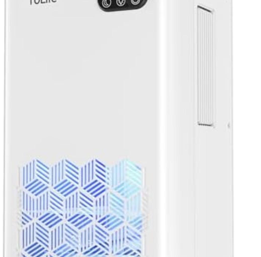 ToLife Dehumidifiers for Home 95 OZ Water Tank, 1000 sq.ft Dehumidifier for Basement Bedroom Bathroom with Auto Shut Off 7 Colors LED Light,White