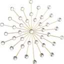 ABCISI Metal Starburst Wall Art Decor: Hanging Rhinestone Home Decor Accents, Decorative Wall Hanging Diamond Jeweled Sparkle Wall Sculptures for Living Room, Home, Bedroom, Diameter 44.5cm (Gold)