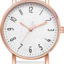 Avaner Women's Big Dial Watch Easy Reader Watch Elastic Stretch Band Wristwatch