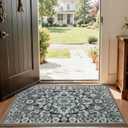 LUMI Indoor Door Mat 24x55, Vintage Non-Slip Washable Thin Entry Mat,Floral