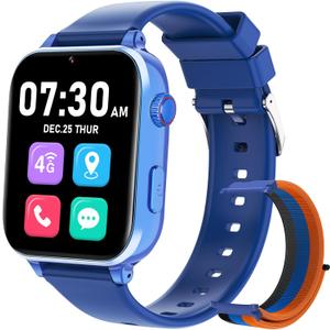 Xipax Kids Smartwatch for Boys Girls with GPS Tracker 4G LTE Calling & Real-Time Location Tracking, Kids Watch with Video Chat, Camera, Games, SOS Call Watch for Children Age 3-15 (Blue)