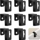 Hicarer 8 Pcs Metal Hanging File Bracket Clips Storage Hanging Filing Cabinet Rail Clips Metal Divider Fits 1/2" Drawer Side for File Cabinets Storage (Black)