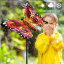 Solar Garden Lights, Outdoor Butterfly Garden Decor Large 41" Metal Decorative Lights, Waterproof Butterfly Decoration for Outside Patio Yard Porch Birthday Gardening Gifts for Mom Women Mother's Day