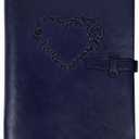 Photo Album 4x6 120 Pictures,Blue PU Leather Photo Albums with Writing Space with 30 Writing Paper, Wedding Baby Family Travel Kids Personalized Picture Album Scrapbook Album(Heart)