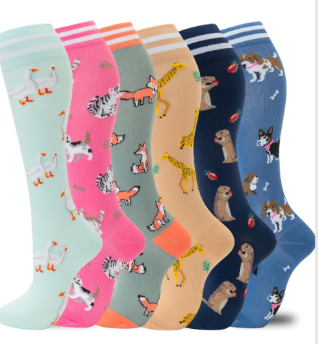 fenglaoda Compression Socks for Women Men Support Circulation Only5 Pairs Socks For Nurse, Travel, Flight