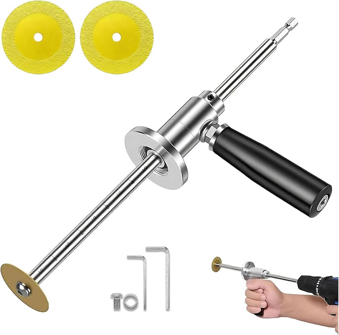 Inside Pipe Cutter for PVC Pipe Cutter, with Diamond Grit Cutting Wheel and Handle, Fit for 1-1/2 Inch to 8 Inch,7 Inch Adjustable Cutting Depth,1/4in Hex Shank Fit for Impact Drivers