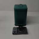 CEROELDA Small Trash Can with Lid-5L/1.3 Gal,Stainless Steel Outdoor Dog Poop Garbage Can-Farmhouse Retro Metal Waste Bin w/Step Pedal for Bathroom Bedroom Office-Soft Close-Green